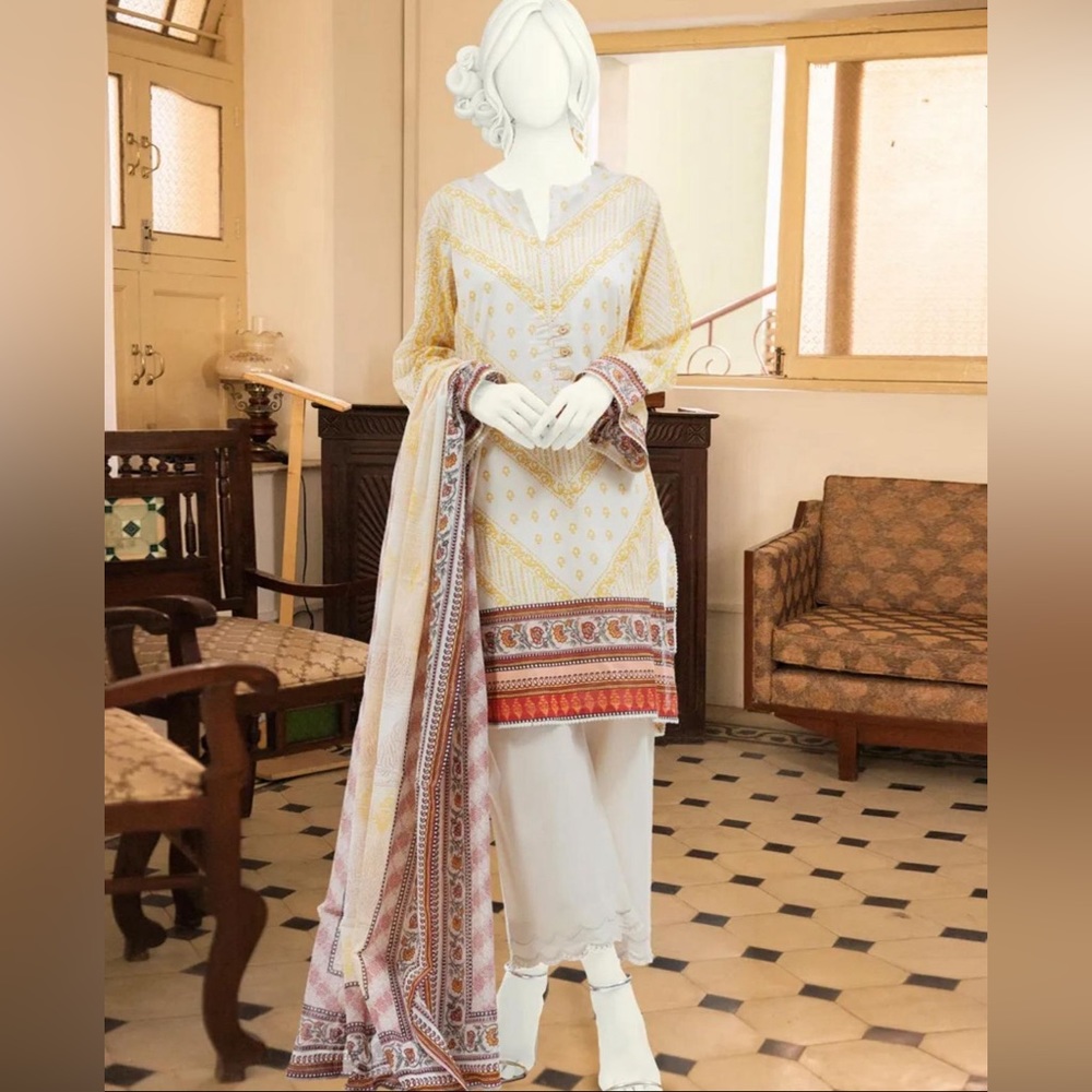 Pakistani J. Pret Junaid jamshed 2 piece dress ( Shirt & dupatta )